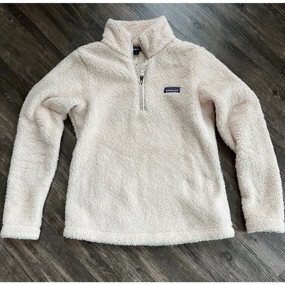 Patagonia Sweaters - Patagonia Los Gatos Fleece Sweater Beige 1/4 Zip Pullover Women XS Mock Neck